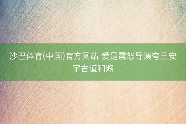 沙巴体育(中国)官方网站 爱是震怒导演夸王安宇古道和煦