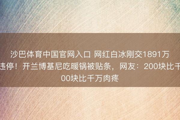 沙巴体育中国官网入口 网红白冰刚交1891万罚金又违停！开兰博基尼吃暖锅被贴条，网友：200块比千万肉疼