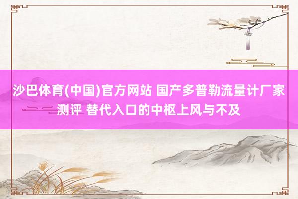 沙巴体育(中国)官方网站 国产多普勒流量计厂家测评 替代入口的中枢上风与不及