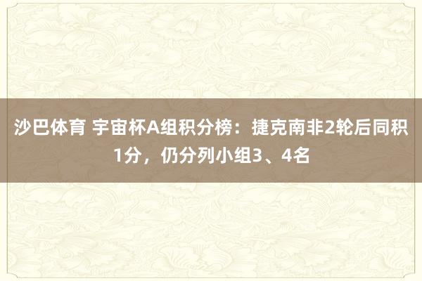 沙巴体育 宇宙杯A组积分榜：捷克南非2轮后同积1分，仍分列小组3、4名